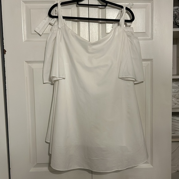 Zara off-shoulder, tie strap dress | white - Picture 1 of 5